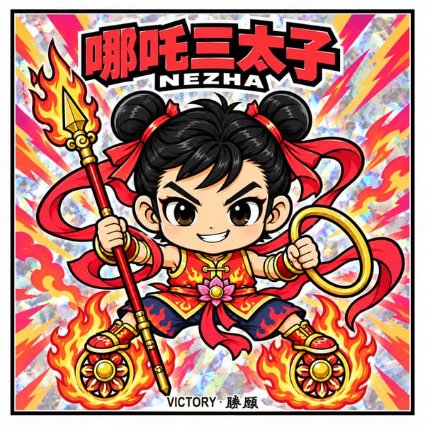No.09 哪吒三太子 幻彩貼紙